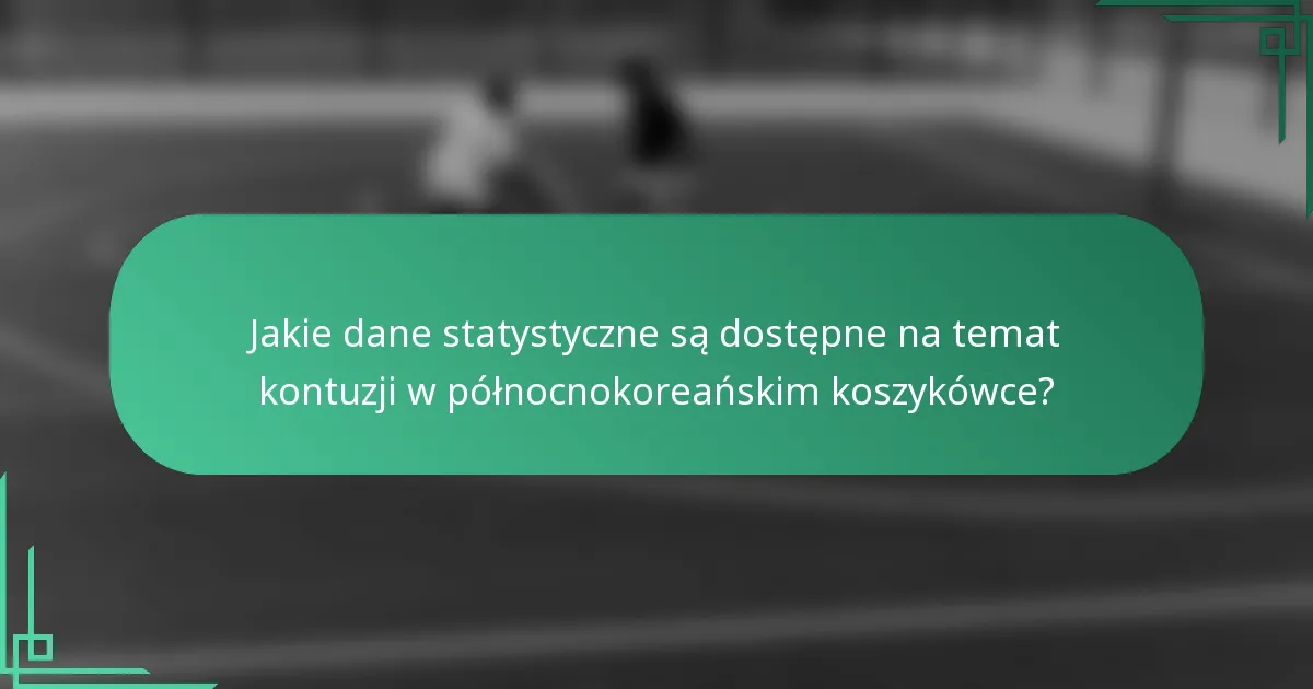 Jakie dane statystyczne są dostępne na temat kontuzji w północnokoreańskim koszykówce?