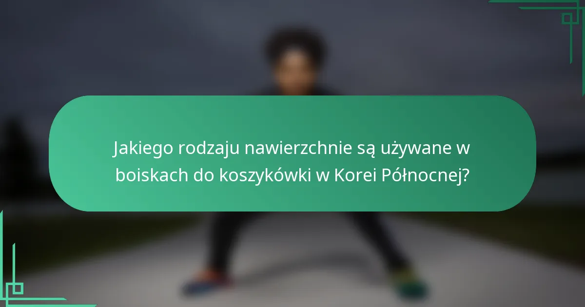 Jakiego rodzaju nawierzchnie są używane w boiskach do koszykówki w Korei Północnej?